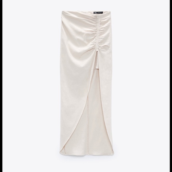 ZARA draped linen midi skirt - Picture 2 of 6